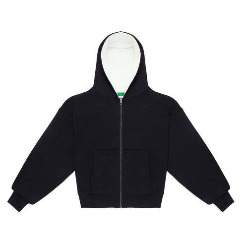 Double Layered Reversible Zip Hoodie Bicolor Chaos Black/Cream